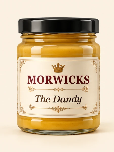 Concept jar of Morwicks The Dandy honey mustard