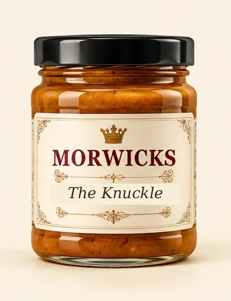 Concept jar of Morwicks The Knuckle hot mustard